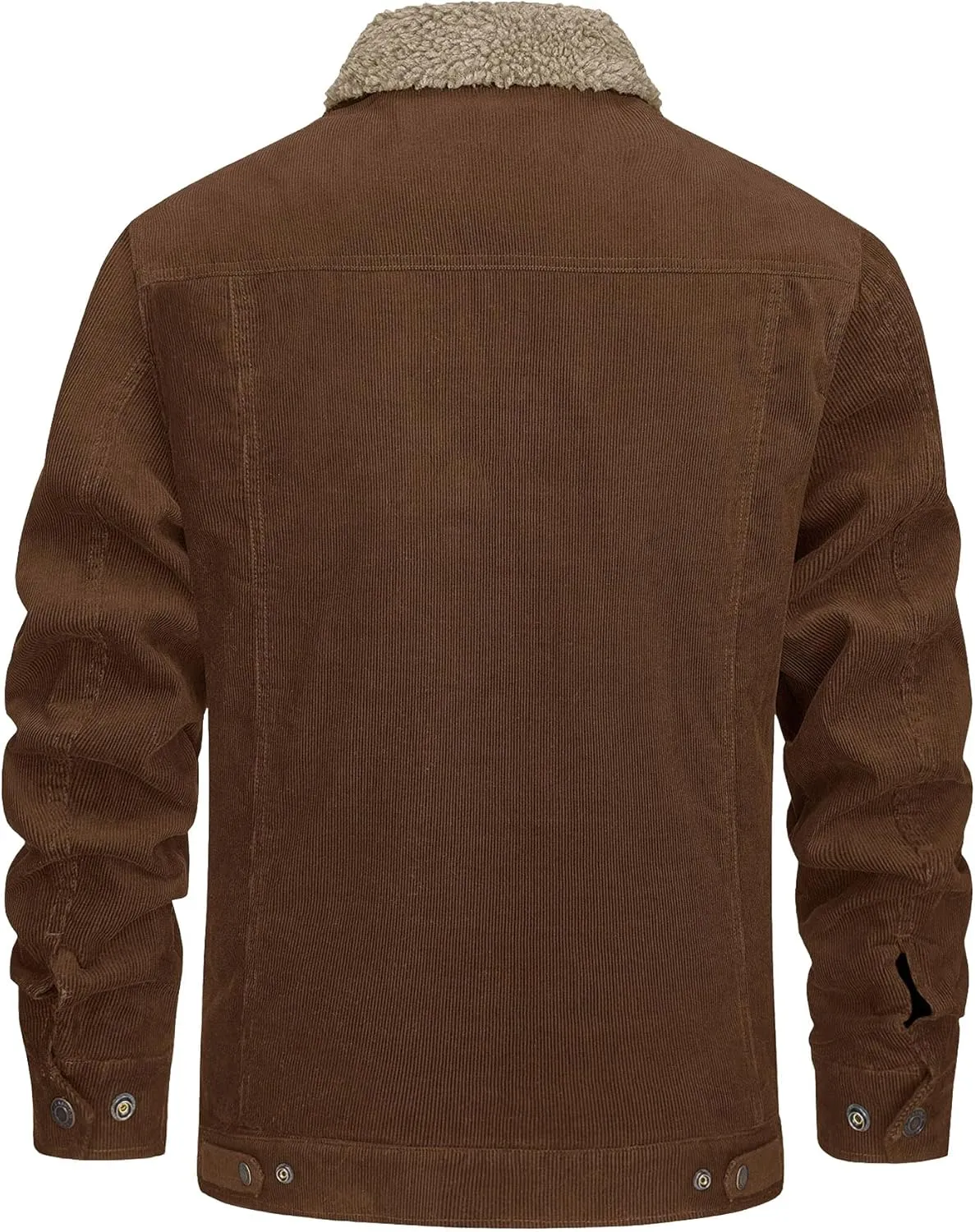EKLENTSON Men's Corduroy Jackets Sherpa Lined Winter Coats Thermal Warm Fleece Jacket Casual Lapel Trucker Jackets