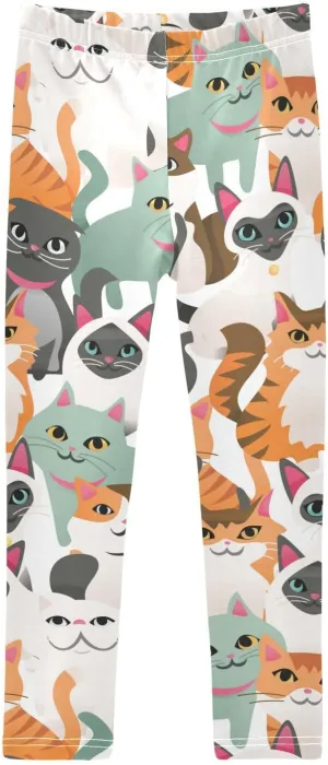 Emelivor Girls Leggings Ankle Length Leggings for Girls Soft Stretch Pants Athletic Leggings for Kids 4-10 Years
