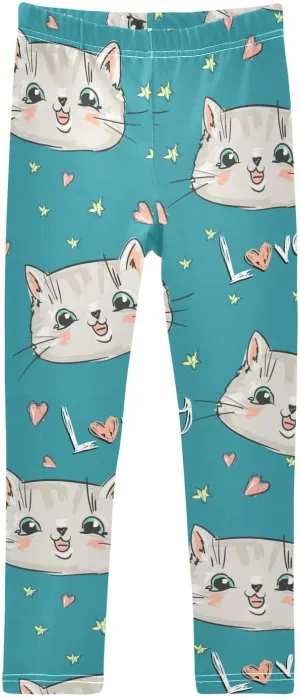 Emelivor Girls Leggings Ankle Length Leggings for Girls Soft Stretch Pants Athletic Leggings for Kids 4-10 Years