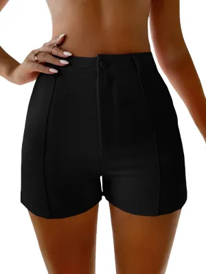 Floerns Women's Casual Solid High Waist Wide Leg Shorts with Pocket