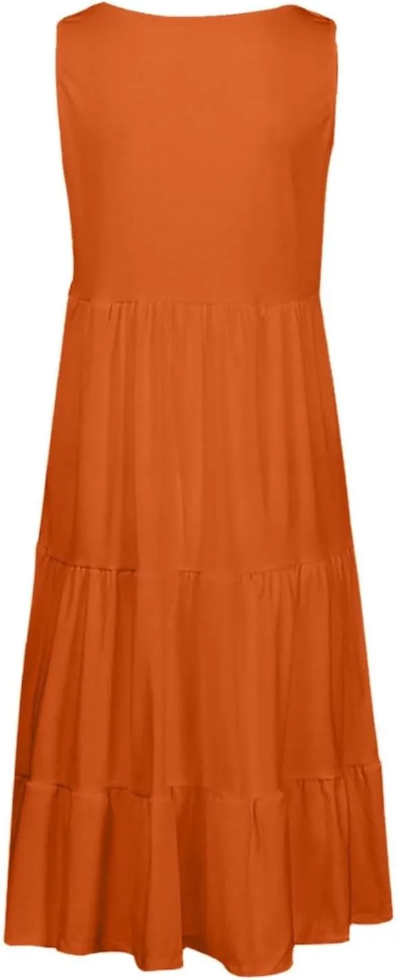 Flowery Dress for Women with Pockets Short Sleeve Dresses Flowy Beach Swing Dress 2025 Empire Waist with
