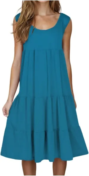 Flowery Dress for Women with Pockets Short Sleeve Dresses Flowy Beach Swing Dress 2025 Empire Waist with