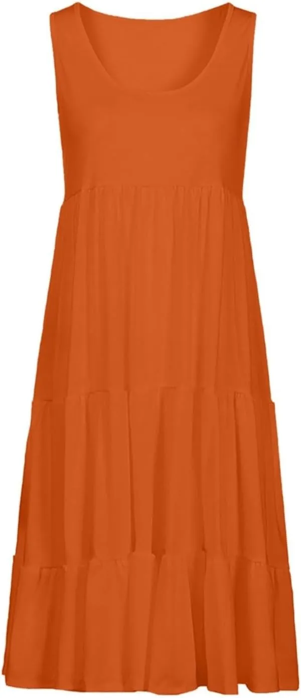 Flowery Dress for Women with Pockets Short Sleeve Dresses Flowy Beach Swing Dress 2025 Empire Waist with