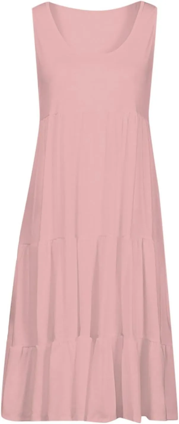 Flowery Dress for Women with Pockets Short Sleeve Dresses Flowy Beach Swing Dress 2025 Empire Waist with