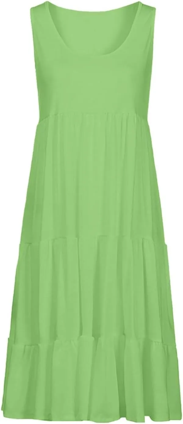 Flowery Dress for Women with Pockets Short Sleeve Dresses Flowy Beach Swing Dress 2025 Empire Waist with