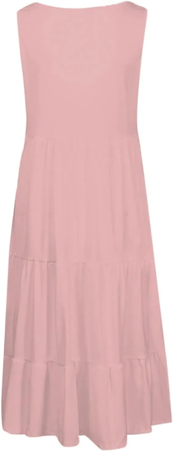 Flowery Dress for Women with Pockets Short Sleeve Dresses Flowy Beach Swing Dress 2025 Empire Waist with