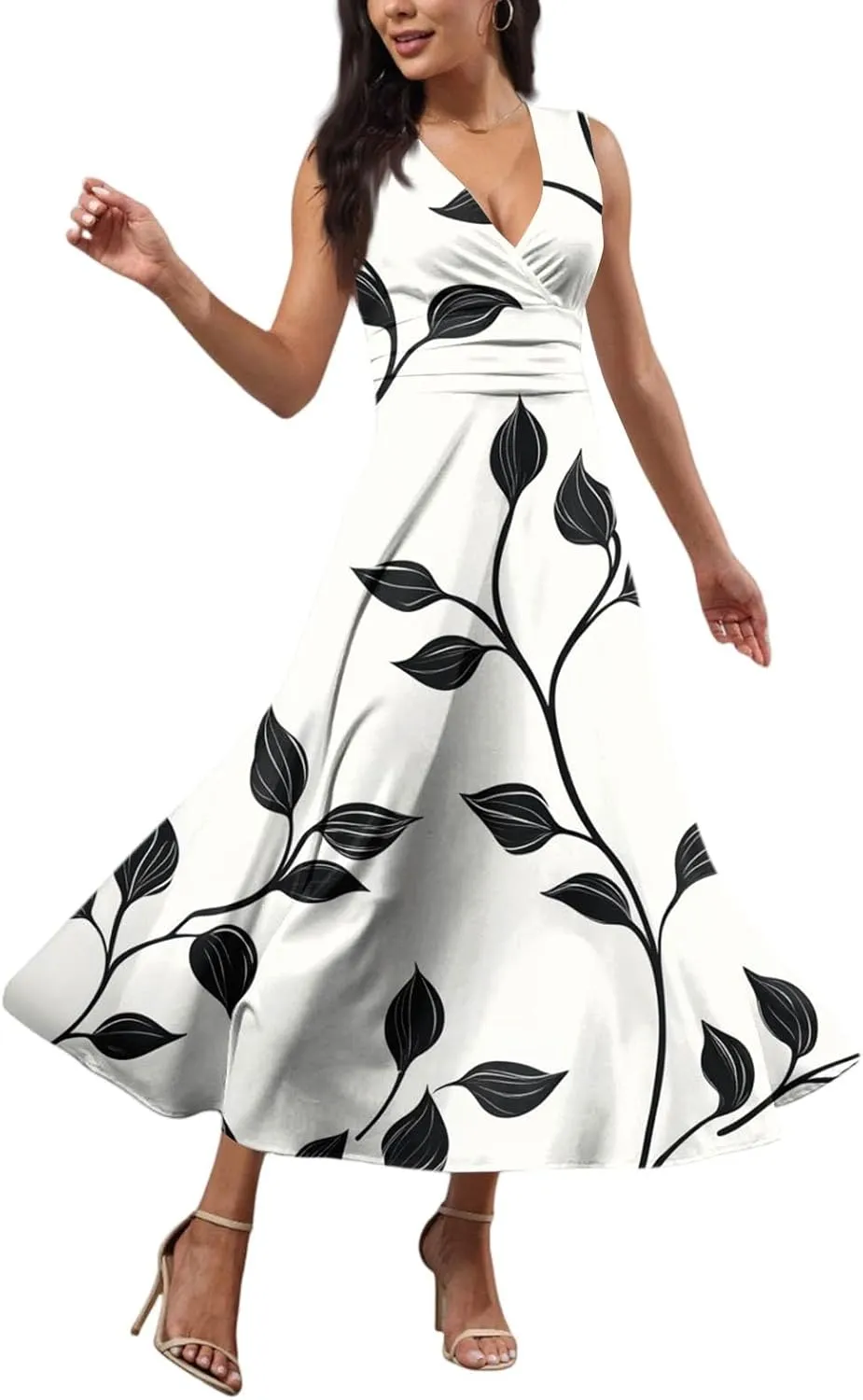 Flowy Summer Dresses for Women, Bohemian Beach Vacation Boho Floral 2025 Long Sundress