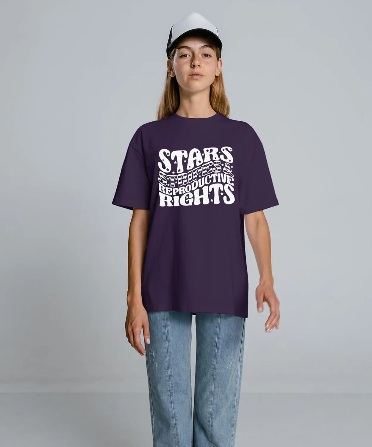 Fourth of July Shirts for Women Stars and Stripes Oversized Shirt Rights Graphic Loose Fit Tops