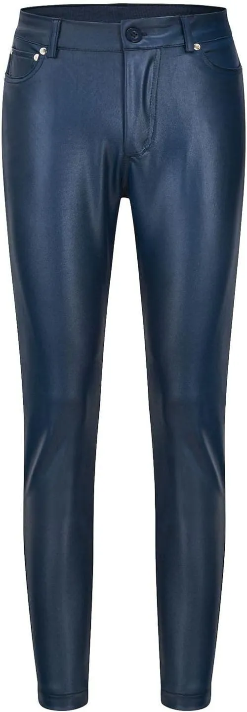 FZYLQY Faux Leather Leggings for Women High Waisted Pleather Pants PU Skinny Pants 2024 Ladies Stretchy Tights with Pockets