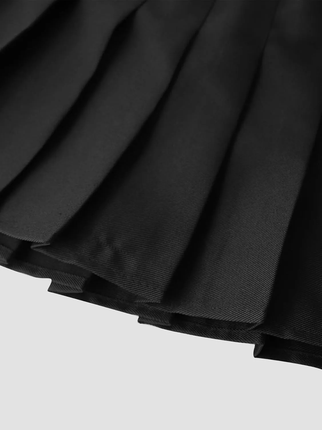 Girls 2-Piece Mini Flare Skirt, Teens High Waist Pleated Stretch Skirt