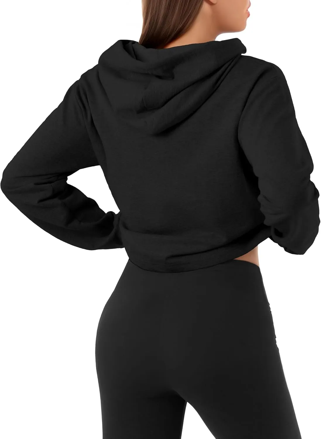 GIVON Women's Comfortable Casual Long Sleeve Crop-Top Pullover Sweatshirt Hoodie