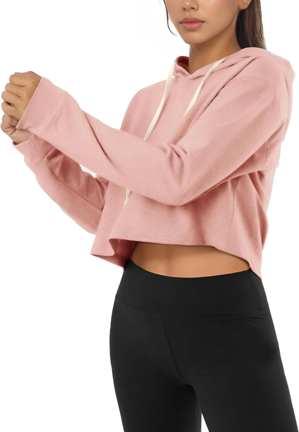 GIVON Women's Comfortable Casual Long Sleeve Crop-Top Pullover Sweatshirt Hoodie