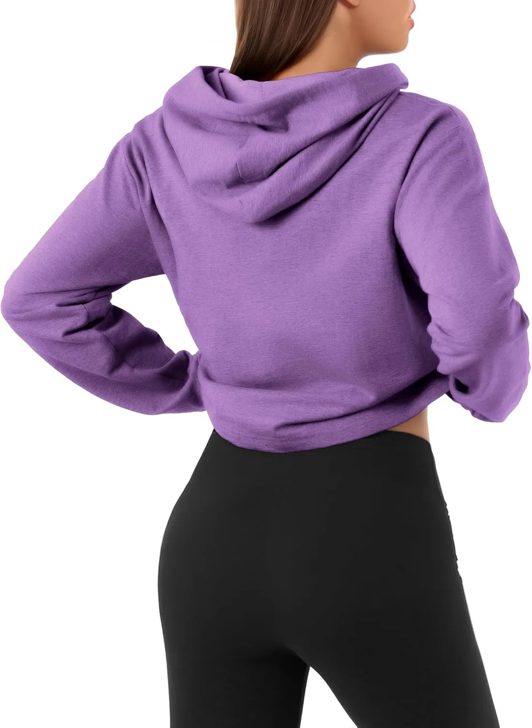 GIVON Women's Comfortable Casual Long Sleeve Crop-Top Pullover Sweatshirt Hoodie