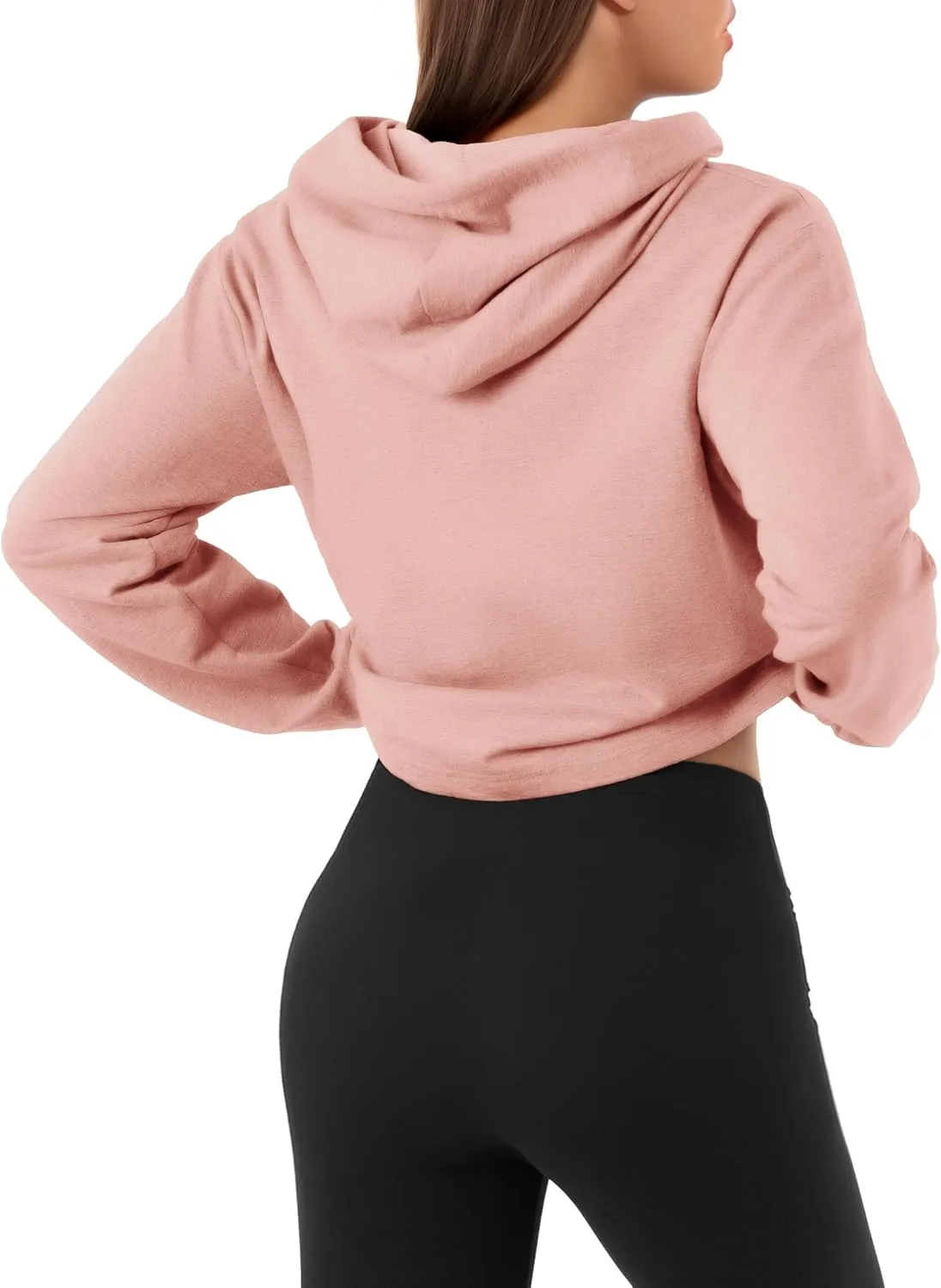 GIVON Women's Comfortable Casual Long Sleeve Crop-Top Pullover Sweatshirt Hoodie