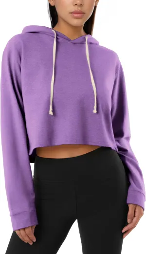 GIVON Women's Comfortable Casual Long Sleeve Crop-Top Pullover Sweatshirt Hoodie
