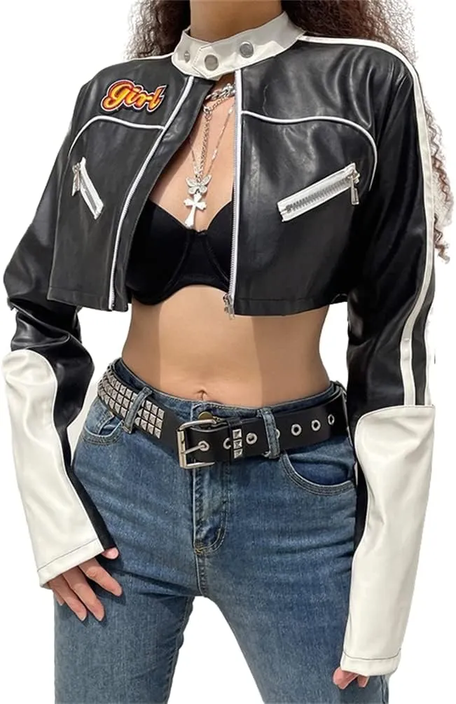 Goth Fashion Crop Top Jacket for Women Teen Girls Juniors or Teenagers
