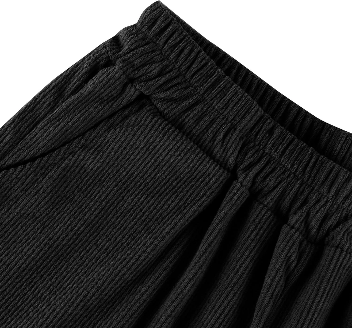 Gumipy Corduroy Pants Women Casual Comfy Wide Leg Pants Elastic High Waisted Trousers Pants Fall Lounge Pants with Pockets