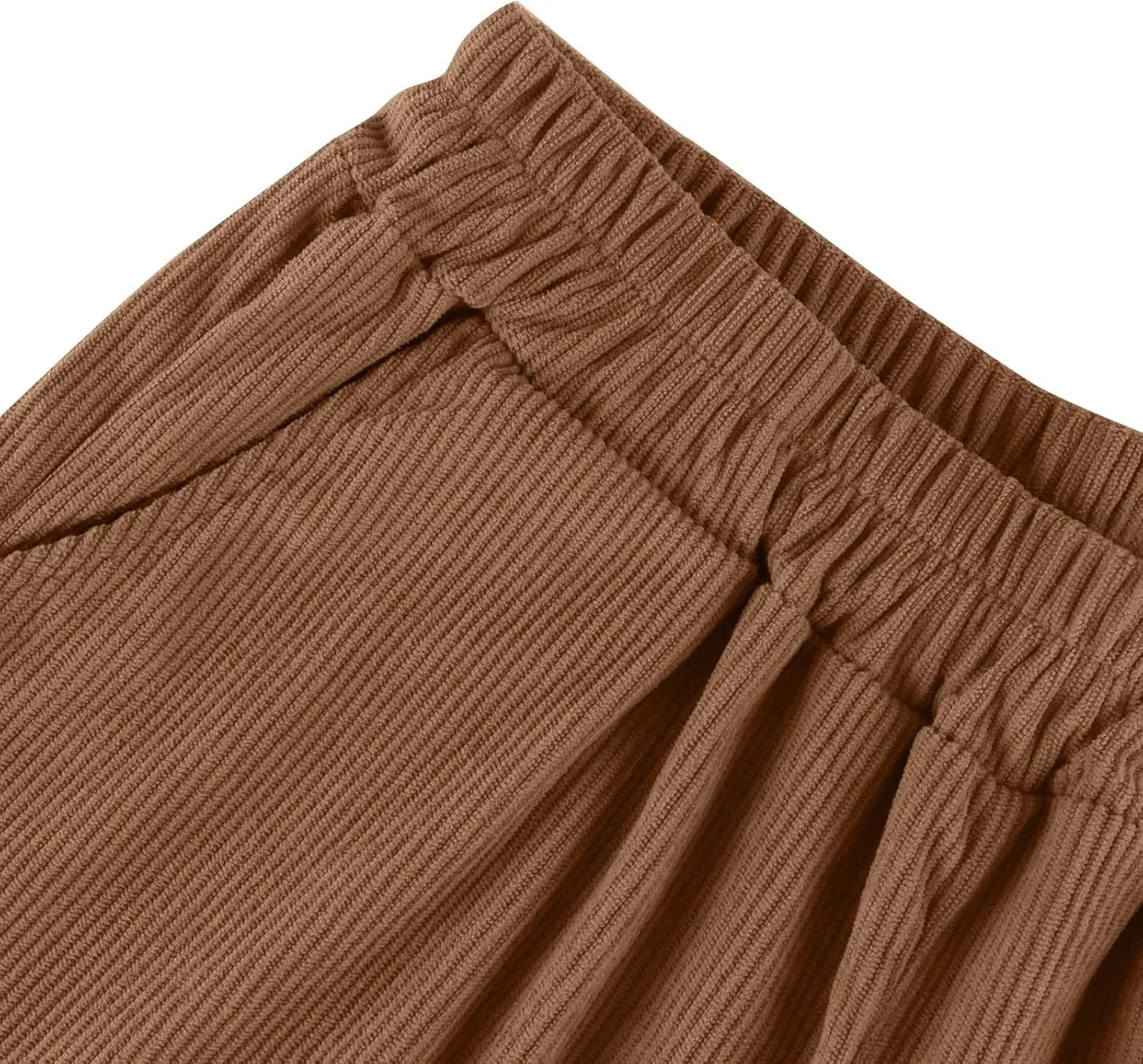 Gumipy Corduroy Pants Women Casual Comfy Wide Leg Pants Elastic High Waisted Trousers Pants Fall Lounge Pants with Pockets