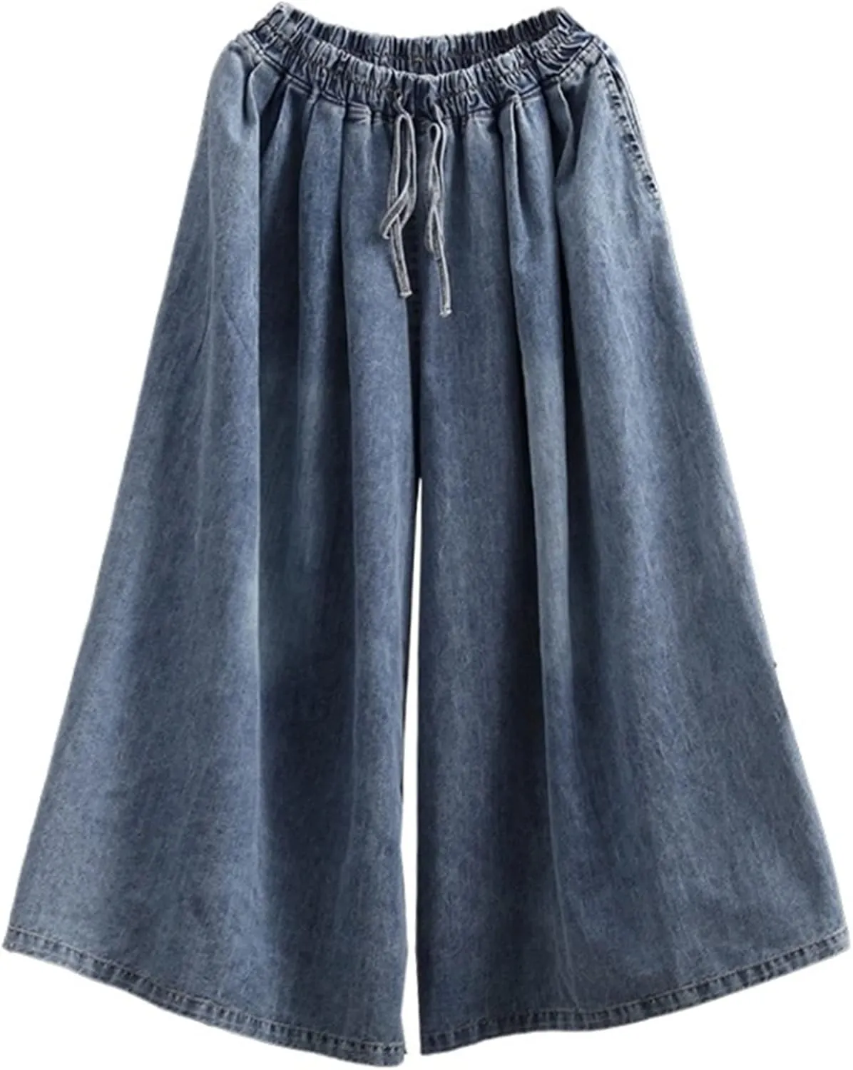 HaoMay Women's Loose Baggy Wide Leg Jeans High Elastic Waist Palazzo Pants