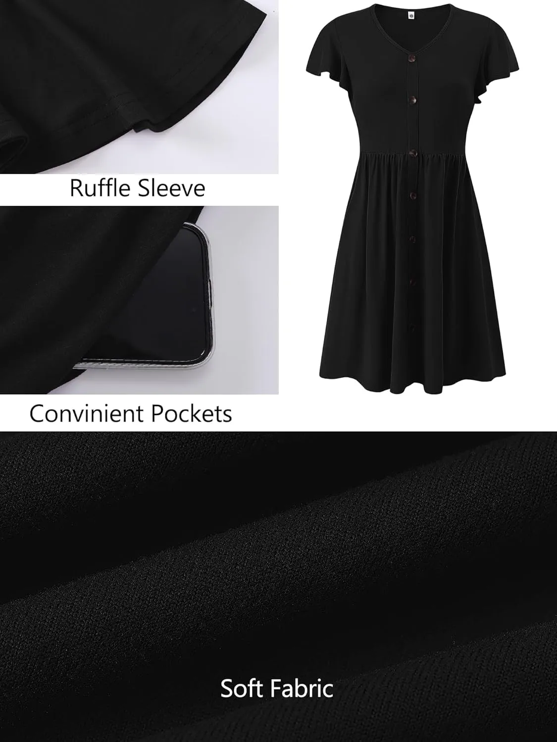 Heymoments Women's Summer Short Sleeve Dresses Casual T-Shirt Flowy Tunic Ladies Beach Sundress