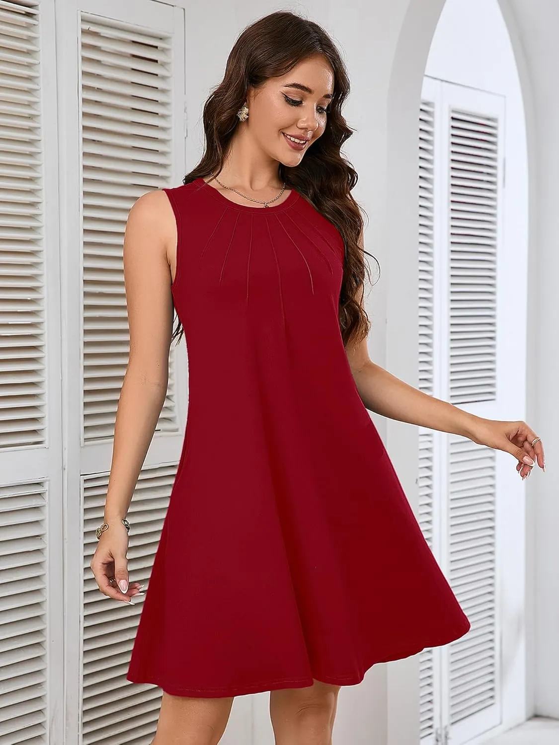 Heymoments Women's Summer Short Sleeve Dresses Casual T-Shirt Flowy Tunic Ladies Beach Sundress