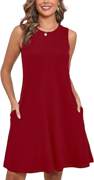 Heymoments Women's Summer Short Sleeve Dresses Casual T-Shirt Flowy Tunic Ladies Beach Sundress