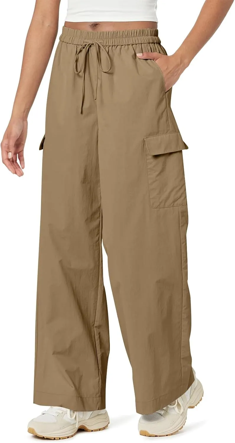 High Waisted Cargo Pants Women Y2K Drawstring Baggy Trendy Trousers with Pockets Casual Sweatpants Streetwear