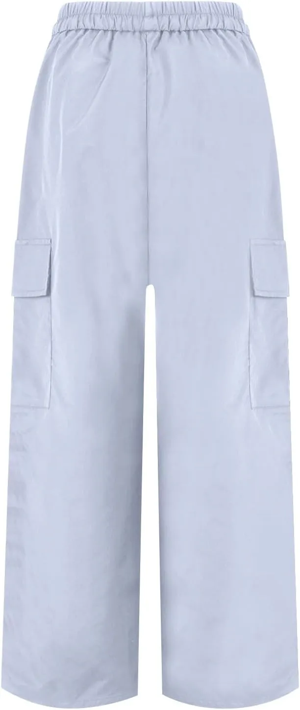 High Waisted Cargo Pants Women Y2K Drawstring Baggy Trendy Trousers with Pockets Casual Sweatpants Streetwear
