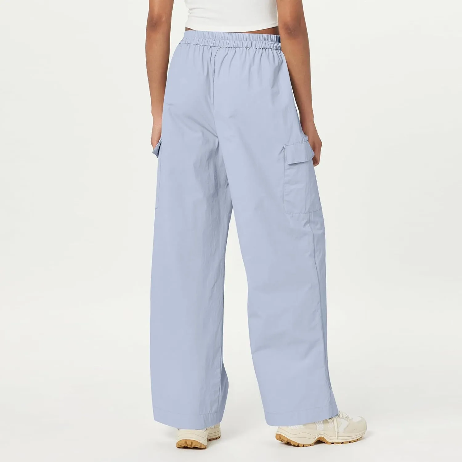 High Waisted Cargo Pants Women Y2K Drawstring Baggy Trendy Trousers with Pockets Casual Sweatpants Streetwear