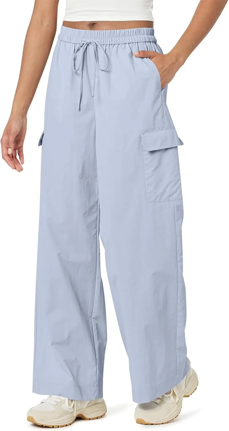 High Waisted Cargo Pants Women Y2K Drawstring Baggy Trendy Trousers with Pockets Casual Sweatpants Streetwear