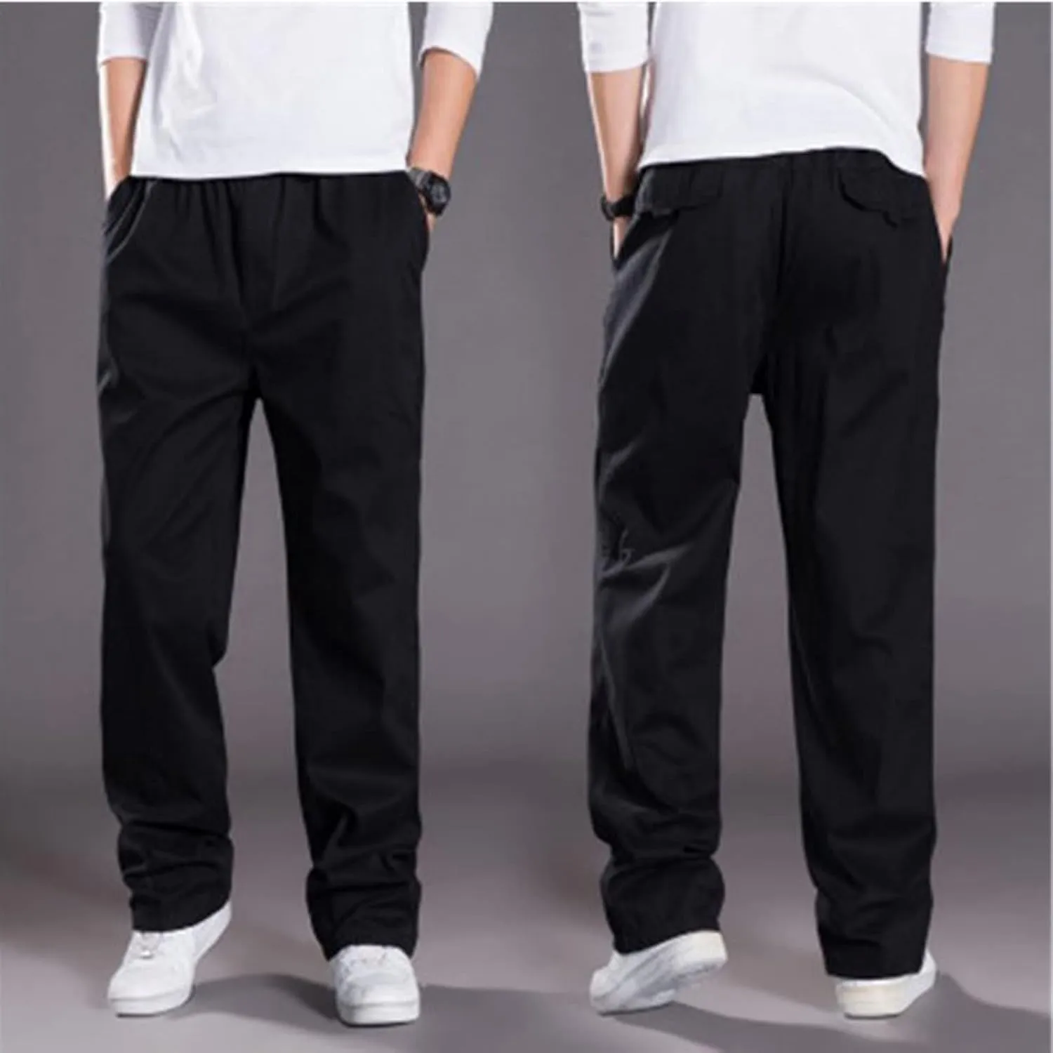 Hiking Pants Men Lightweight Big and Tall Dress Pants Casual Elastic Waist Cargo Pants Breathable Stretch Golf Pants