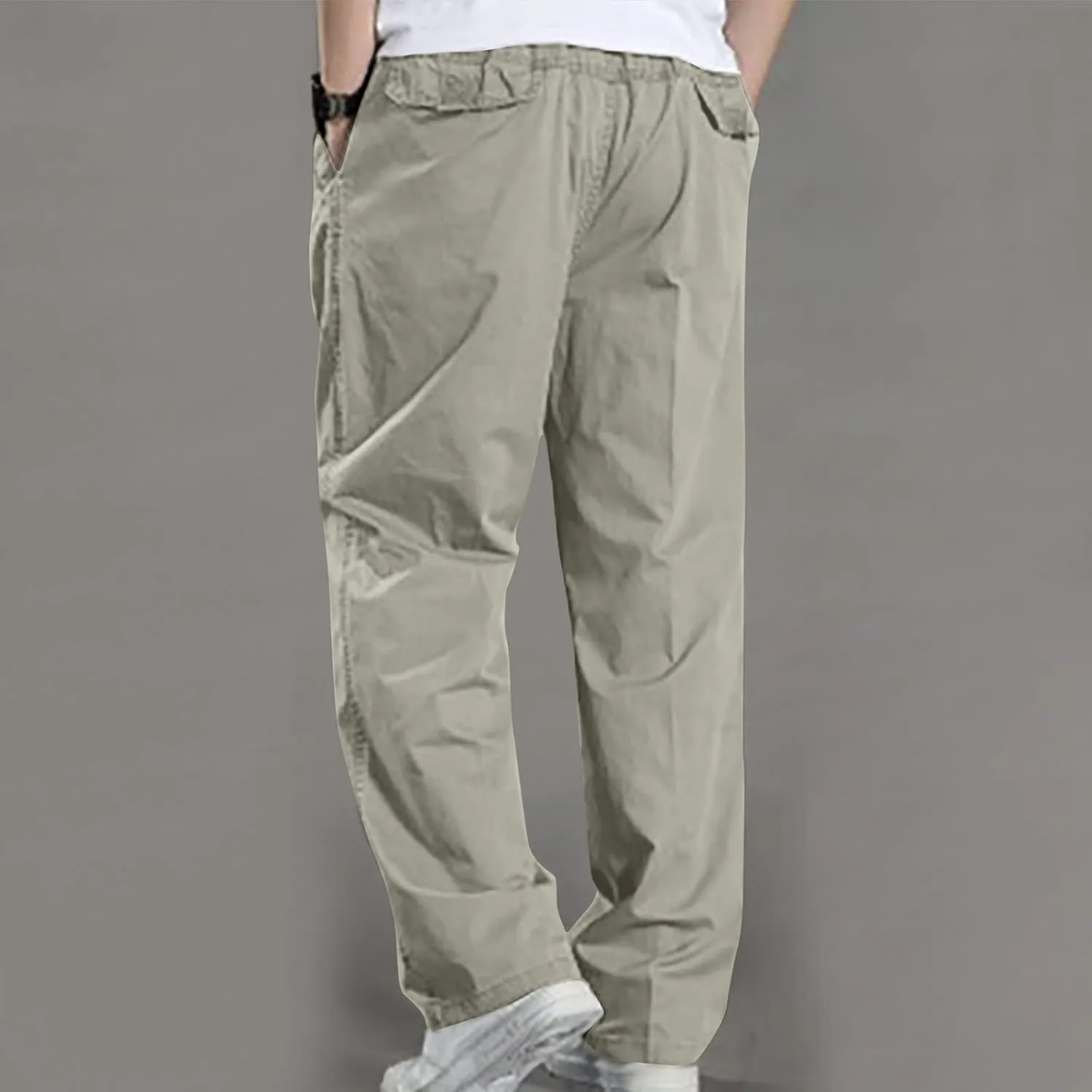 Hiking Pants Men Lightweight Big and Tall Dress Pants Casual Elastic Waist Cargo Pants Breathable Stretch Golf Pants