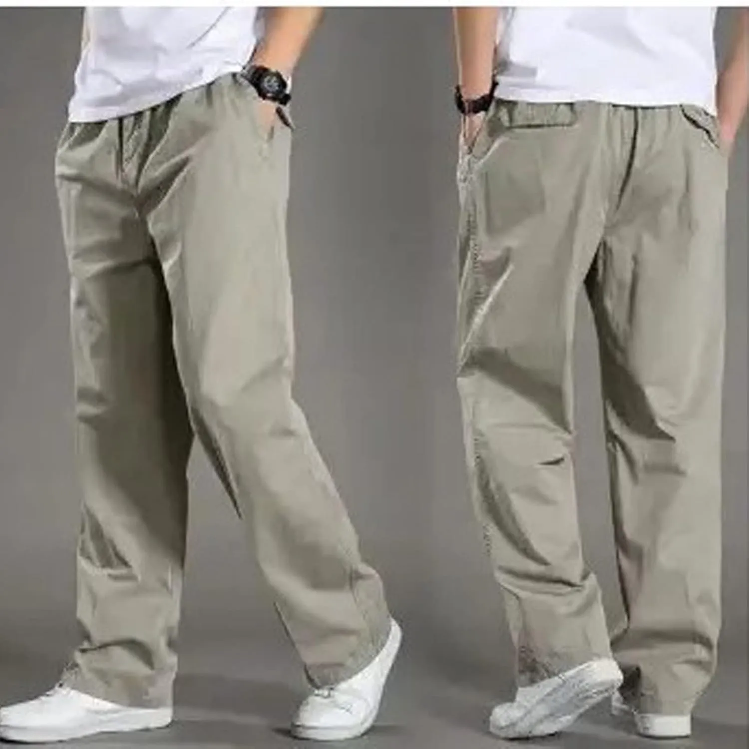 Hiking Pants Men Lightweight Big and Tall Dress Pants Casual Elastic Waist Cargo Pants Breathable Stretch Golf Pants