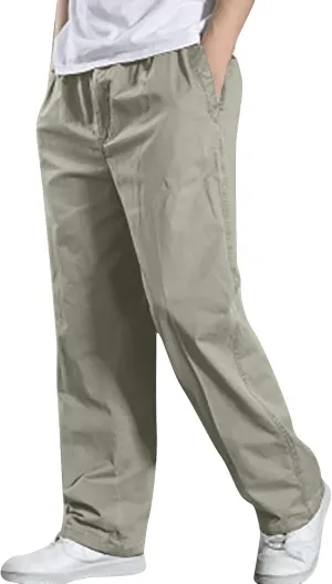 Hiking Pants Men Lightweight Big and Tall Dress Pants Casual Elastic Waist Cargo Pants Breathable Stretch Golf Pants
