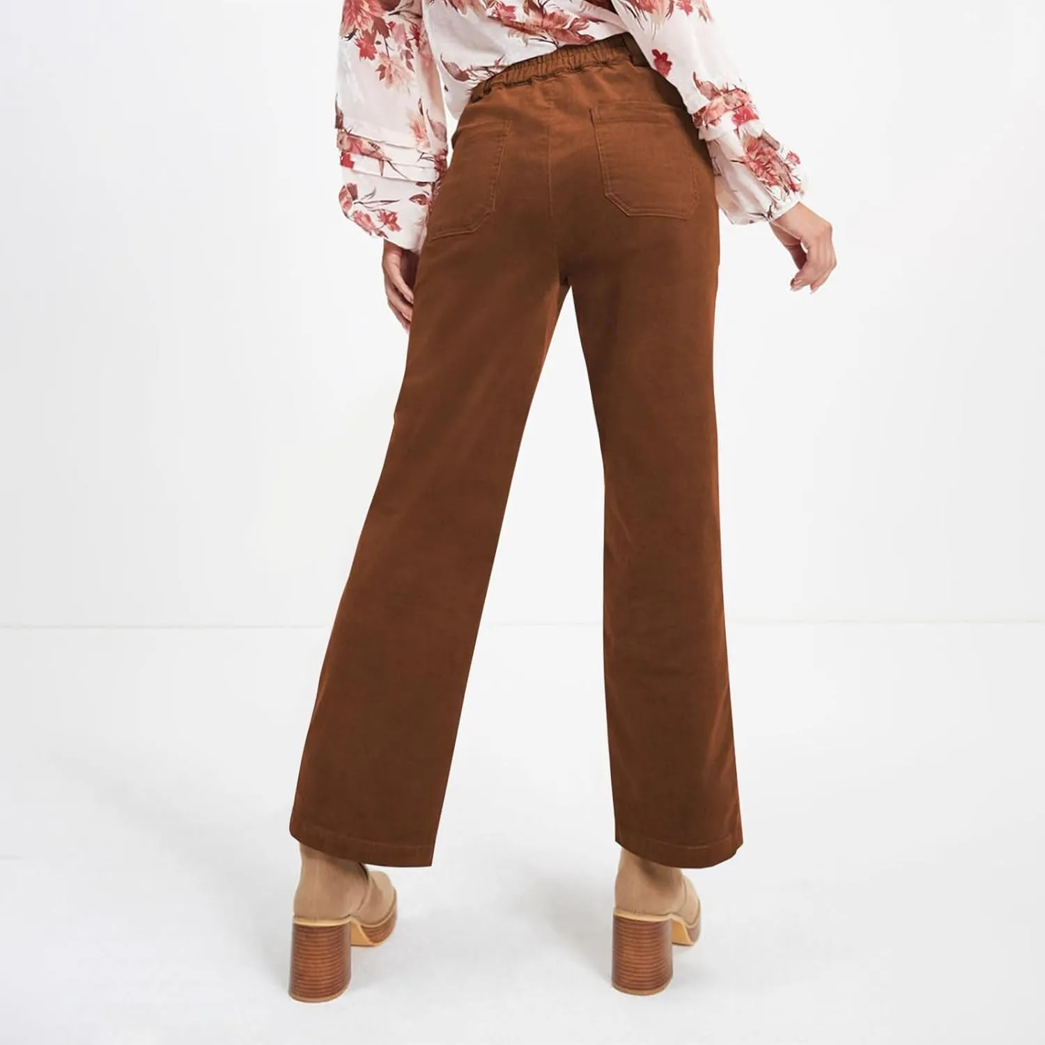 HTHLVMD Women's Corduroy Pants 2024 Winter Fashion Casual Straight Leg High Waisted Corduroy Pants with Pockets