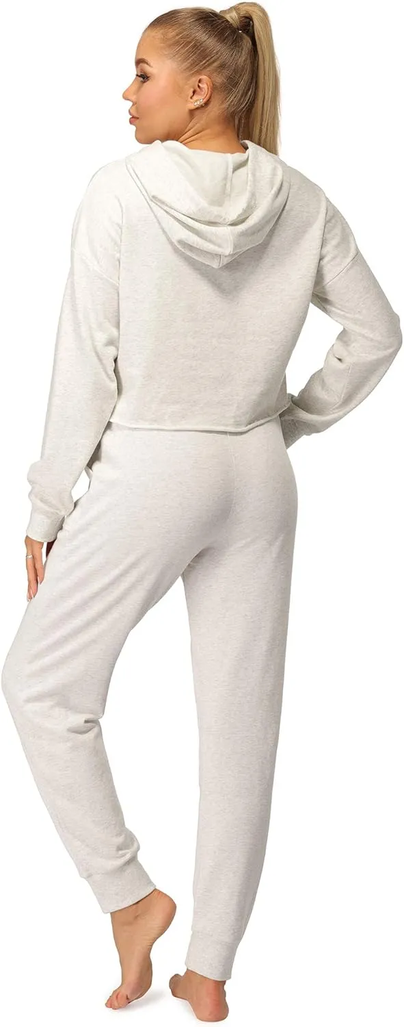 icyzone Workout Sweatshirts for Women - Long Sleeve Crop Top Hoodie Exercise Pullover