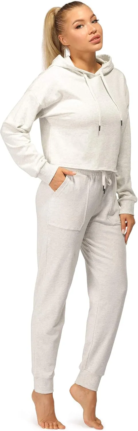 icyzone Workout Sweatshirts for Women - Long Sleeve Crop Top Hoodie Exercise Pullover