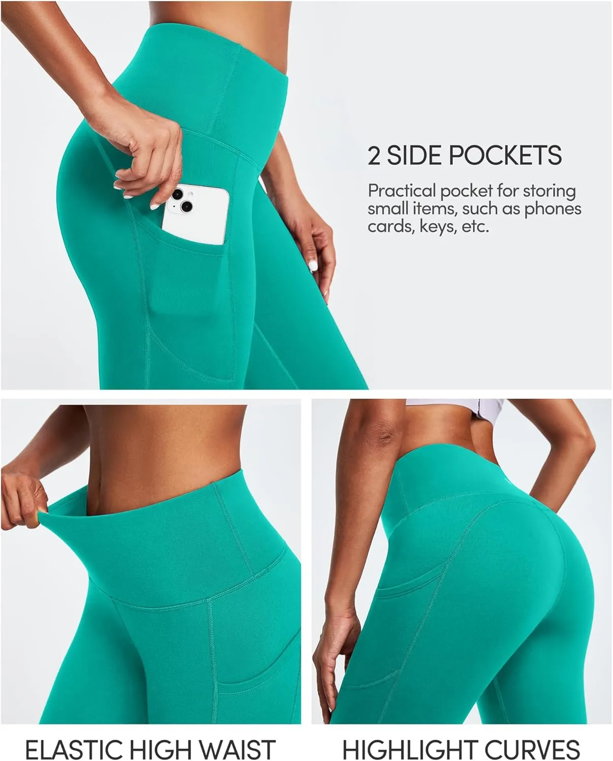 IUGA Fleece Lined Leggings with Pockets for Women Thermal Leggings for Women High Waisted Yoga Pants Winter Workout Leggings