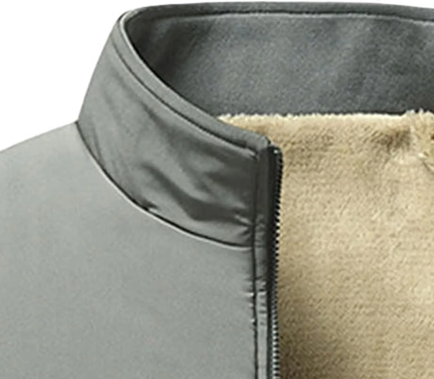 JEsilunmaMY Men's Full-Zip Fleece Jacket Winter Coats Sherpa Lined Faux Fur Plush Parka Casual Warm Cargo Bomber Jackets