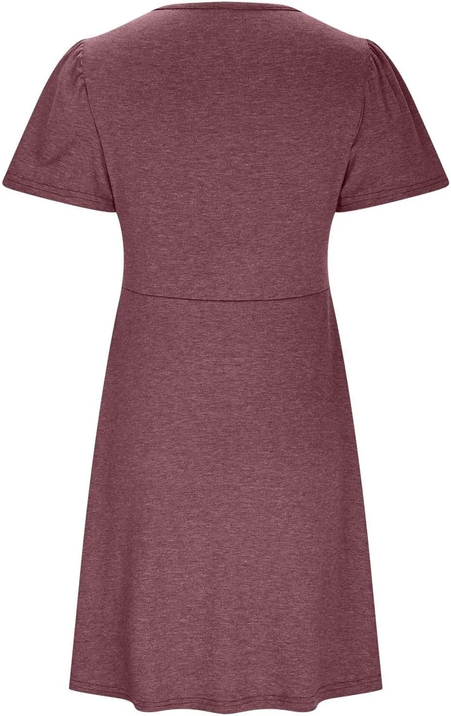 Ladies' Solid Short Sleeve Dresses Ruffle Sexy Elegant Party Dress High Waisted Elastic Tunic Mini Women Dress