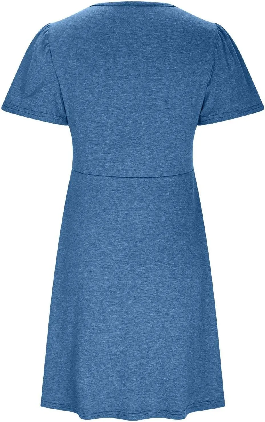 Ladies' Solid Short Sleeve Dresses Ruffle Sexy Elegant Party Dress High Waisted Elastic Tunic Mini Women Dress