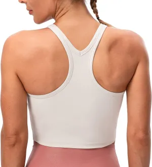 Lavento Women's Racerback Sports Bras Yoga Crop Top with Built in Bra