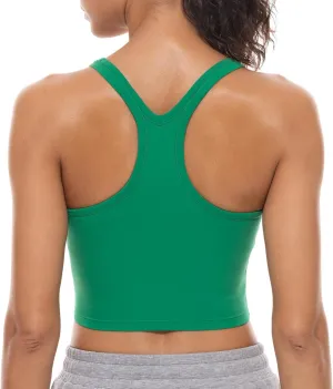 Lavento Women's Racerback Sports Bras Yoga Crop Top with Built in Bra