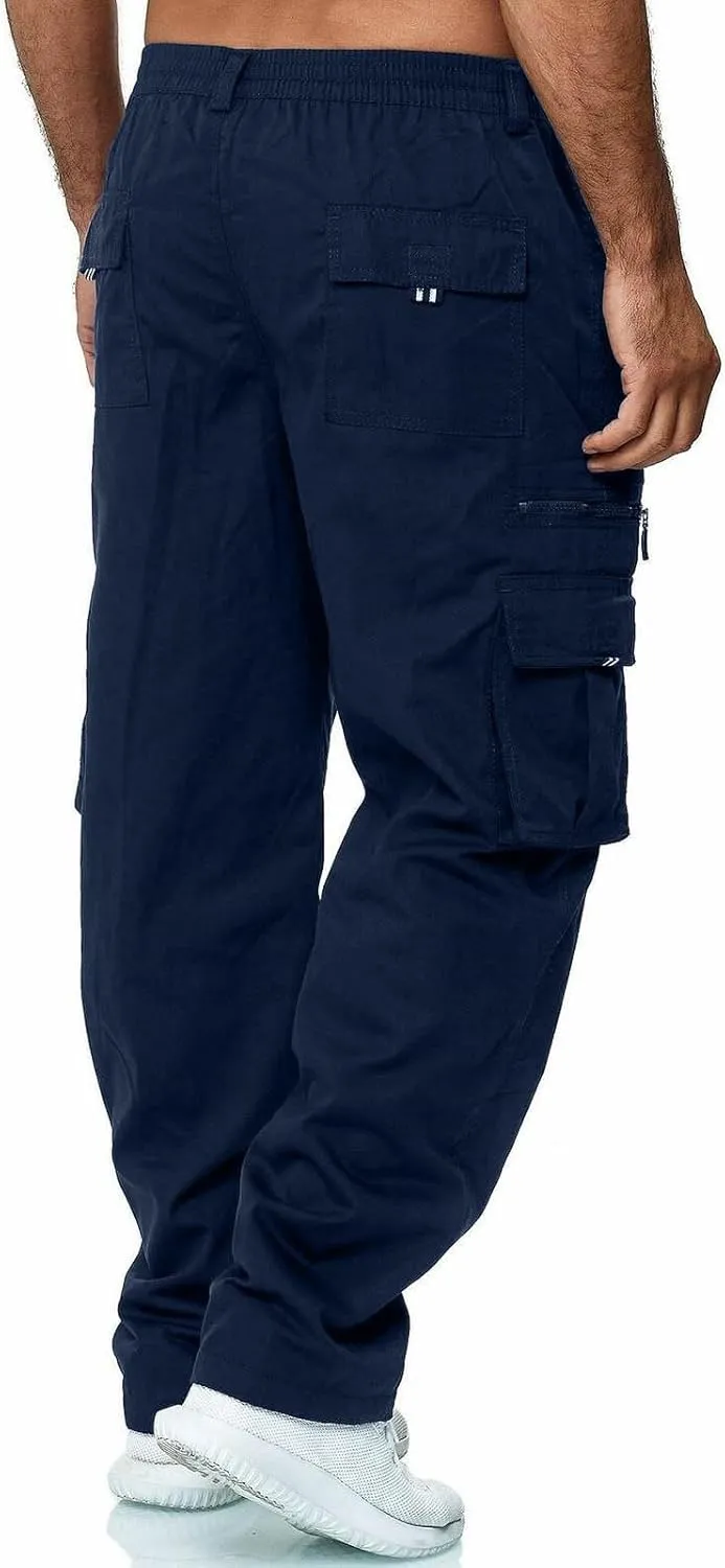 lcyhony Mencomfy Cargo Pants Relaxed Fit Multipants - High Stretch Multi-Pocket Durable Cargo Pants Summer Casual Work Pant
