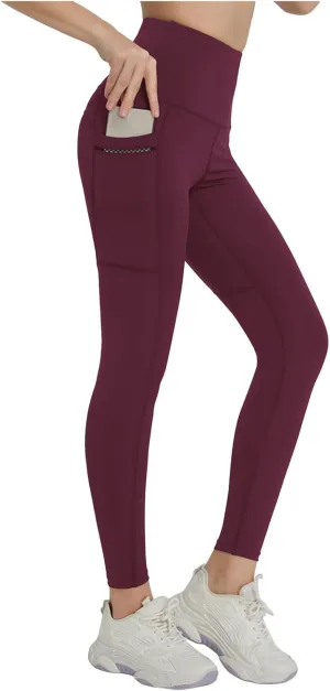 Leggings for Women Women's High Waist Yoga Pants with Pockets, Leggings with Pockets, Tummy Control Workout Yoga Leggings