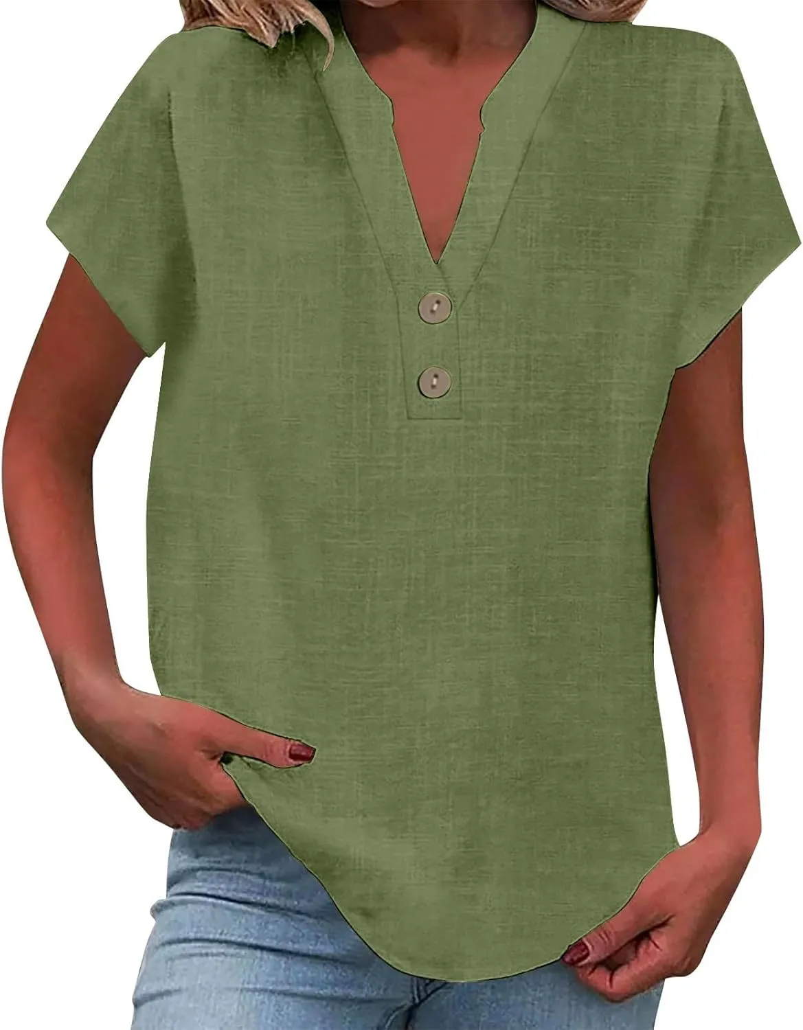 Linen Cami Top for Women - Soft Adjustable Button Blouse, Beach & Casual Wear