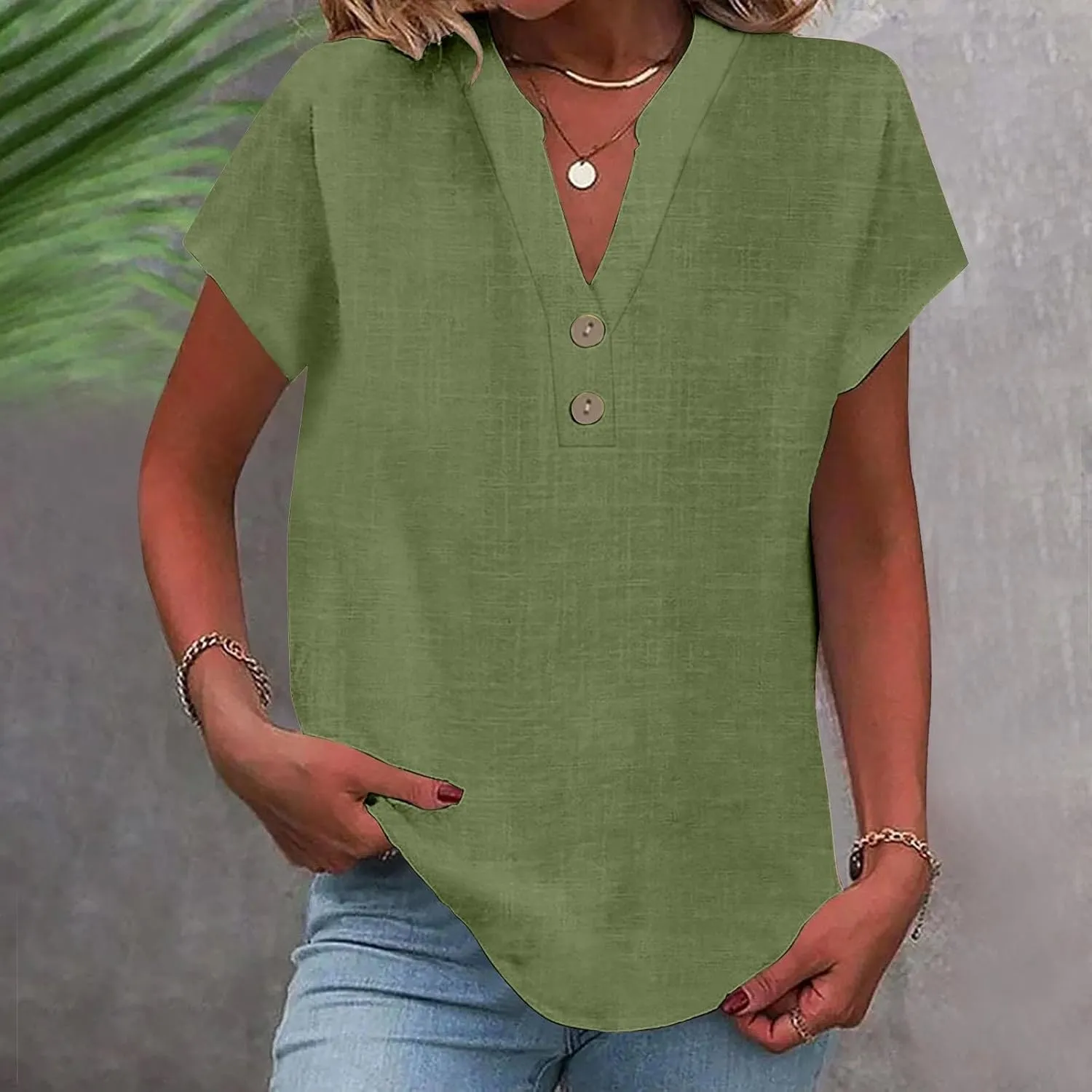 Linen Cami Top for Women - Soft Adjustable Button Blouse, Beach & Casual Wear
