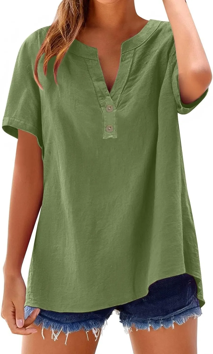 Linen Cami Top for Women - Soft Adjustable Button Blouse, Beach & Casual Wear