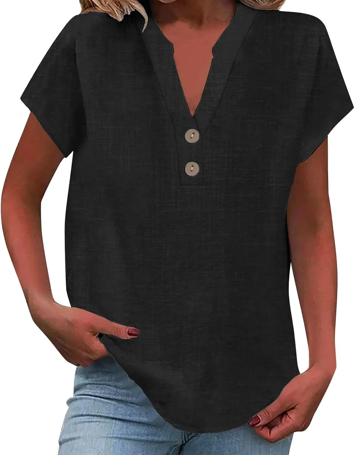Linen Cami Top for Women - Soft Adjustable Button Blouse, Beach & Casual Wear