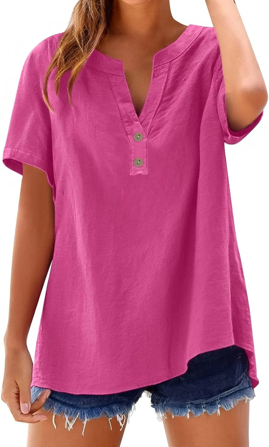 Linen Cami Top for Women - Soft Adjustable Button Blouse, Beach & Casual Wear